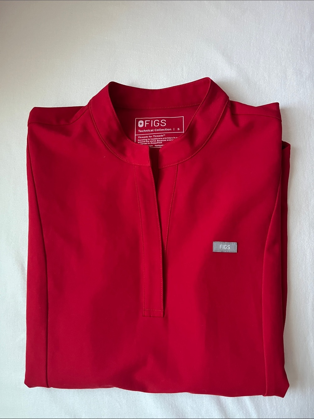 FIGS Scrub Top Winning Red Small